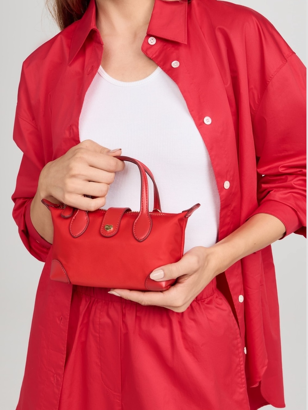 Stoney Clover Lane Tomato Red Pouchette Crossbody Bag - Picture 3 of 10